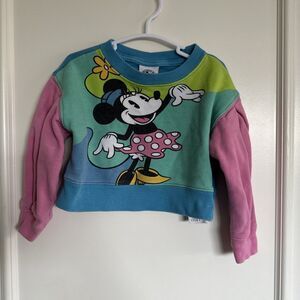 Disney Mickey & Co Vintage Baby Girls 2T Minnie Sweater color Block Pink 24 Mon